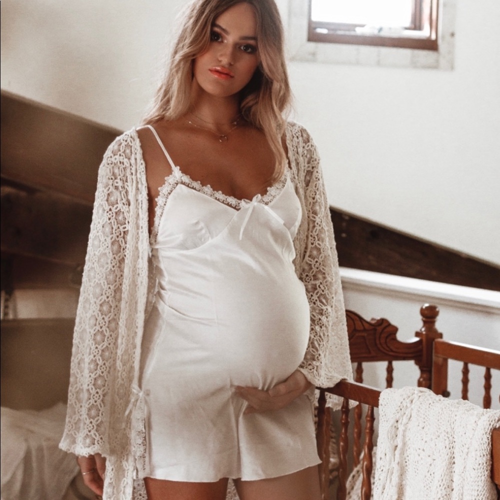 Maternity Coven and Co “Boudoir Slip” in white